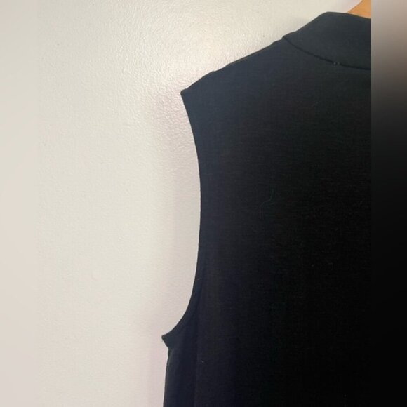 Riva Black Sleeveless Midi Dress with Silver Grommet Detail – Size L - Picture 3 of 11